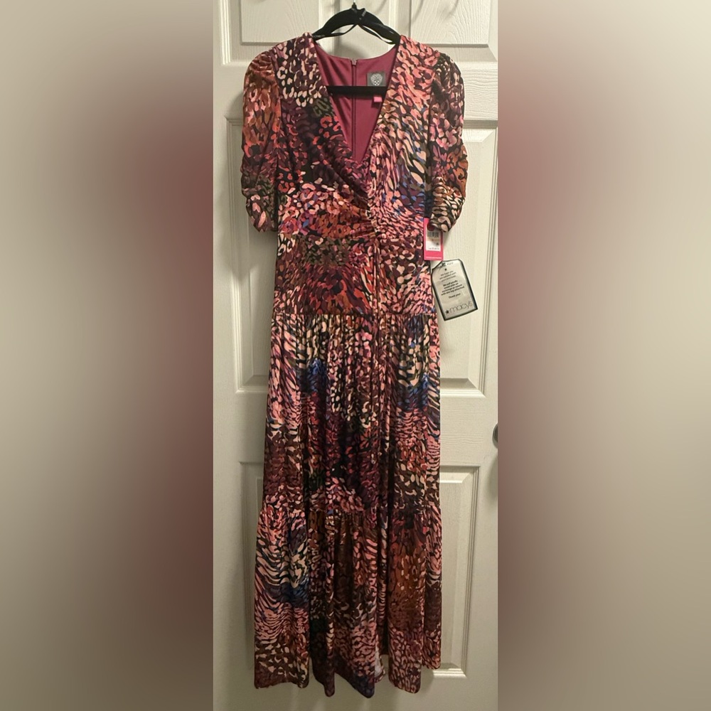 Vince Camuto - Shirred Sleeve Chiffon Tiered Maxi Dress - NWT - Size 2 - Picture 4 of 9